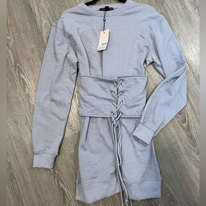 Missguided corset sweatshirt dress NWT